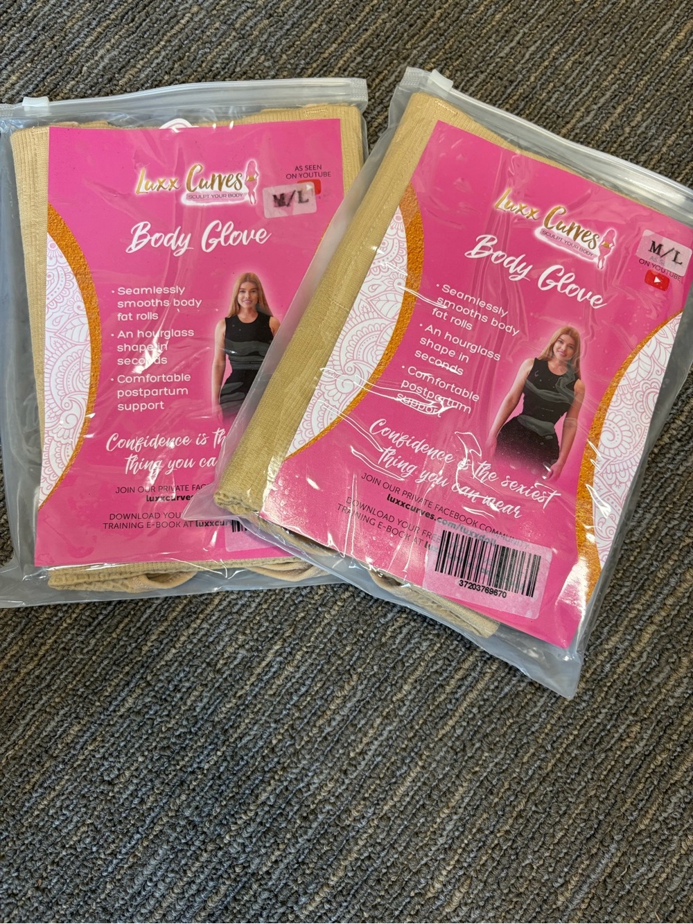 New in Package Lot of 2 Luxx Curves Body Glove Thong Body Shaper size M/L